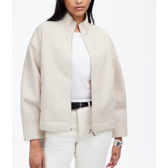 Madewell Jackets & Blazers - Madewell Relaxed Mockneck Knit Jacket Cream Small NWT Sloanie Fall Fashion